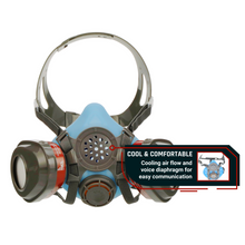 Load image into Gallery viewer, T-61 Half Face Respirator Gas Mask with Organic Vapor and Particulate Filtration